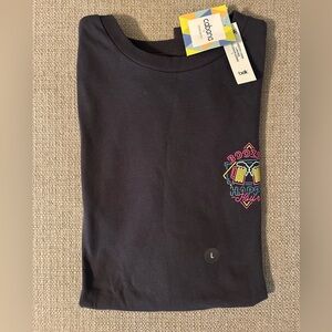 Crown & Ivy Black Tee with Neon Graphic